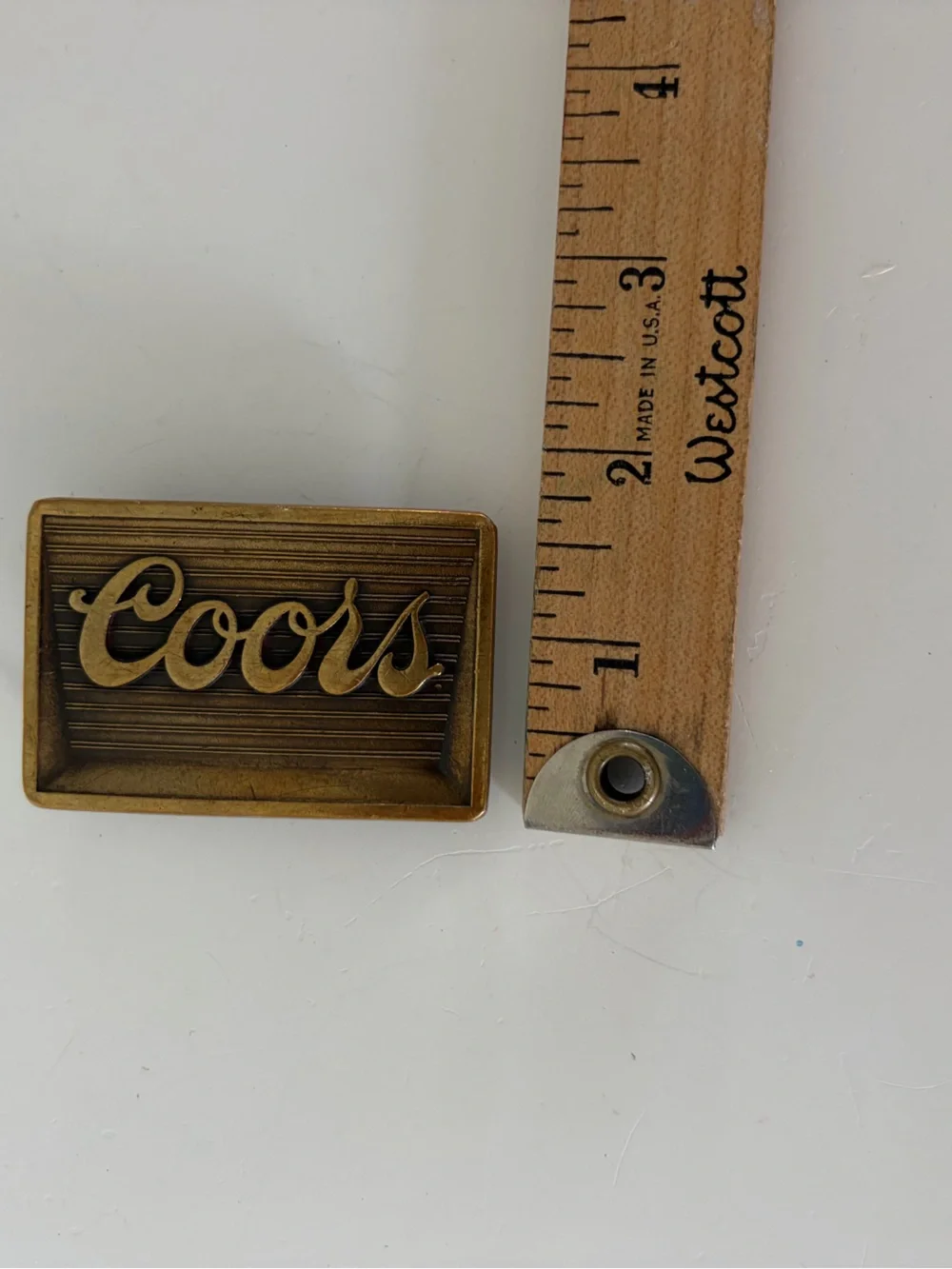 Coors Vintage Brass-Tone Script Logo Beer Advertising Belt Buckle